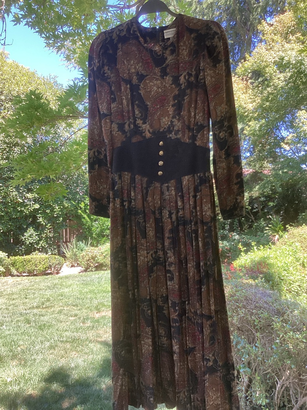 Vintage 90s Jessica Howard Paisley Dress